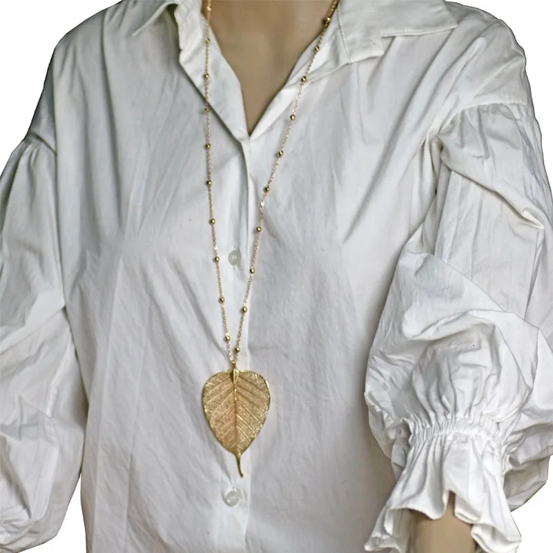 Boho Bodhi ожерелье с подвеской в виде листа богемное длинное натуральным листом