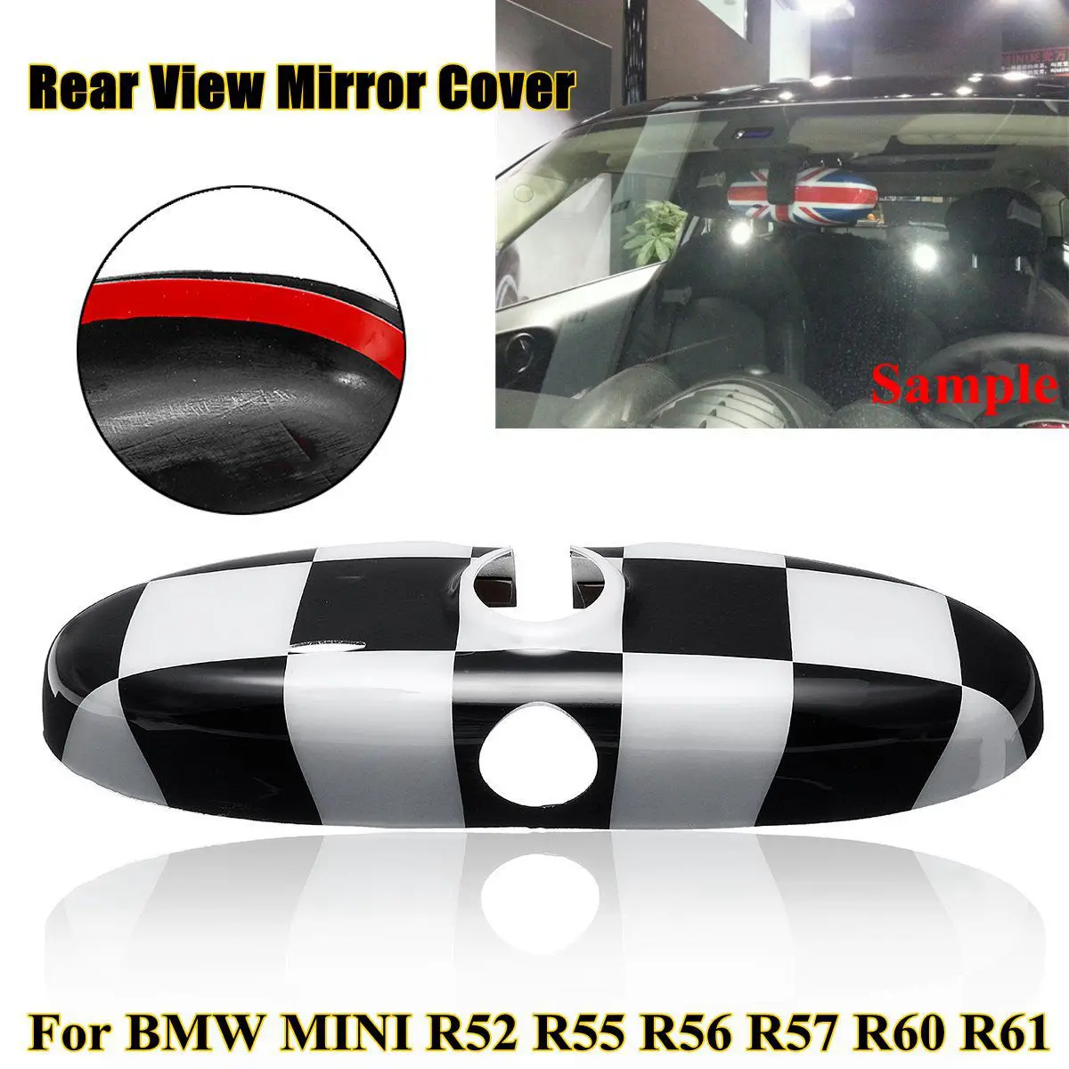 Для Mini Cooper S R55 R56 R60 земляк Стайлинг 2008- Автомобильный задний Abs красный Юнион Джек зеркало заднего вида крышка украшения аксессуары