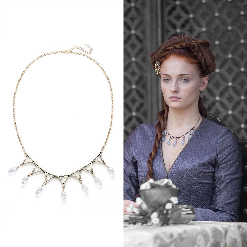GOT Sansa ядовитые кристаллы Свадебное колье Опора Реплика Игра престолов Хэллоуин косплей ручной работы ювелирные изделия оптом