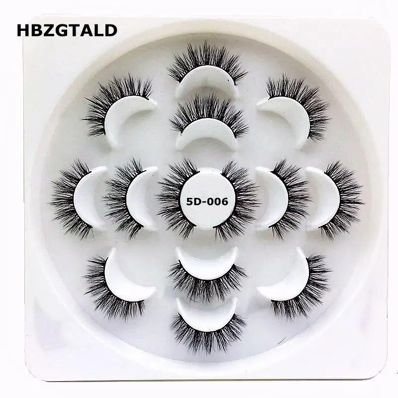 Hbzgtlad новые 1/7 пар искусственный 5D норки ресницы натуральные длинные накладные ресницы драматический объем Накладные ресницы макияж удлинение ресниц - Цвет: 5D006
