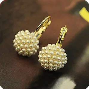 Минимальный. Заказ 12 шт. смешивать освобождена Жемчуг гриб серьги 27.6576.