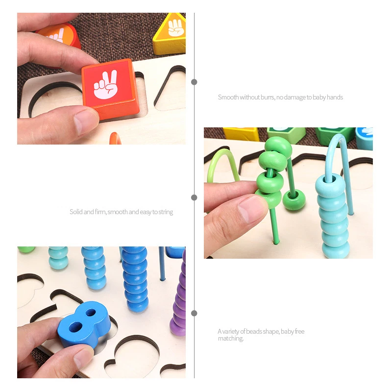 Новые Детские Деревянные Монтессори Abacus Учимся считать цифры соответствующие цифровые формы матч раннее образование обучение Математические Игрушки