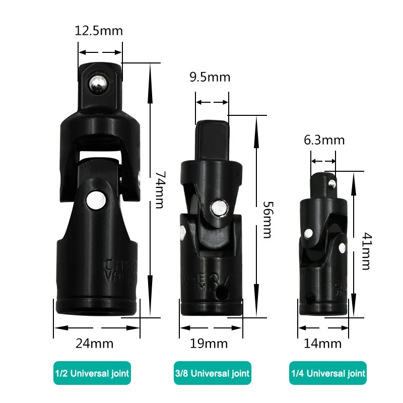 'The Best' 1 Set 1/2 3/8 1/4 Universal Adapter Joints Portable Conversion Steering Drive Head 889 | Инструменты