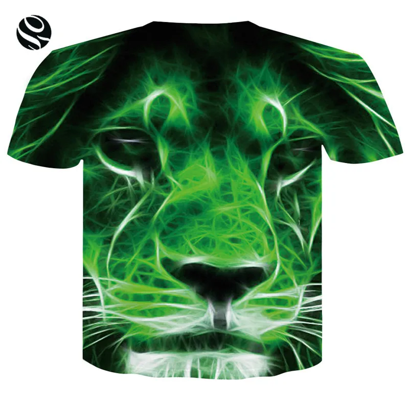 2018 брендовая Футболка Мужская/Женская 3d с принтом зеленого льва летние футболки