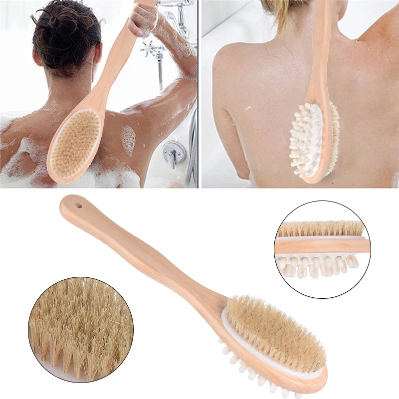 YOULU double-sided natural nylon wood shower body spa detergent soap cleaner exfoliating cleansing massage |