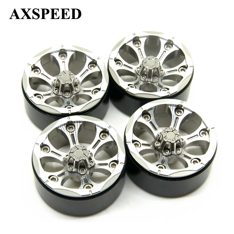 AXSPEED 4 шт RC 1:10 Масштаб Гусеничный CNC сплав колеса 1 9 дюйма Beadlock шины ступицы для SCX10