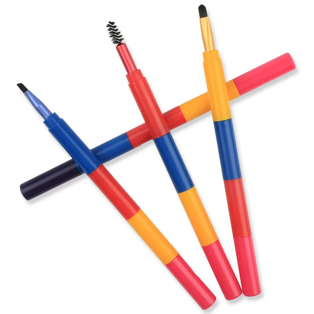 4 в 1 Кисть для макияжа губ кисть теней век Кисточка Бровей Ресниц путешествия