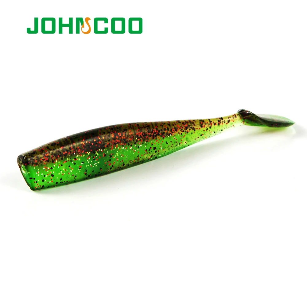 

JOHNCOO 4pcs/lot Soft Fishing Wobblers 100mm 7.7g Artifical Fishing Bait Grub Lures Goods for Fishing Lure Silicone Lure
