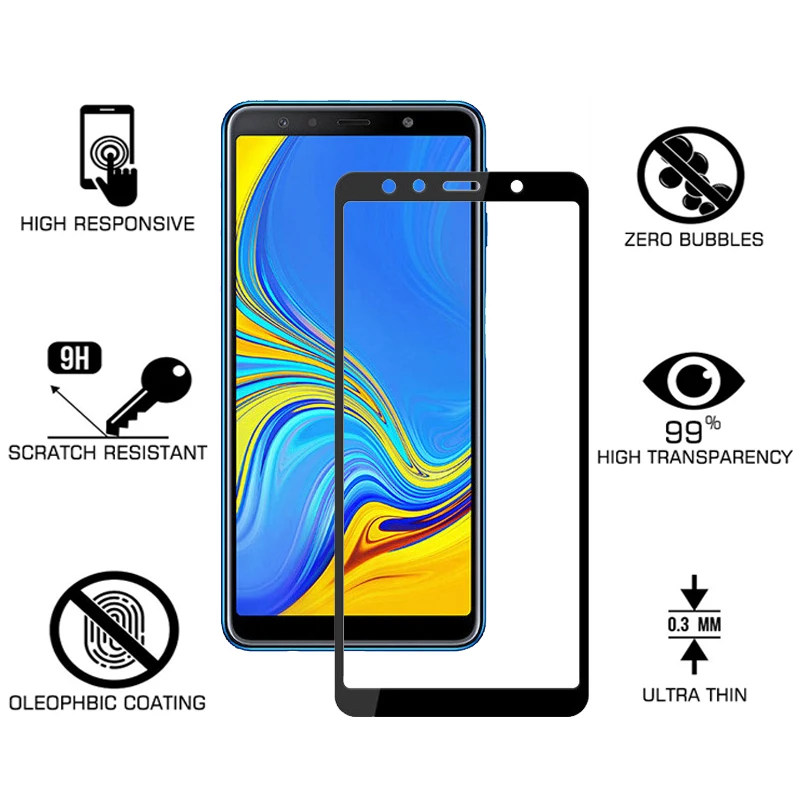 Защитное стекло для samsung A7, Защита экрана для Galaxy A7 A750 A 7, закаленное стекло для samsung A7 6," дюймов, HD Прозрачная