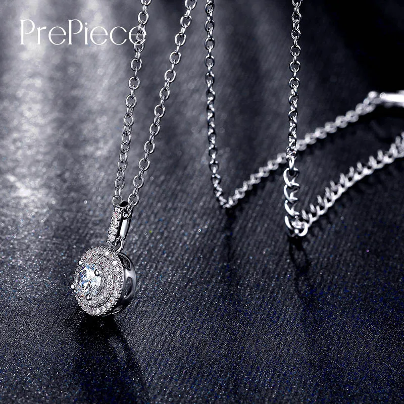 Prepiece Марка Кольер Femme Мода круглый фианит звено цепи Подвески для Для женщин