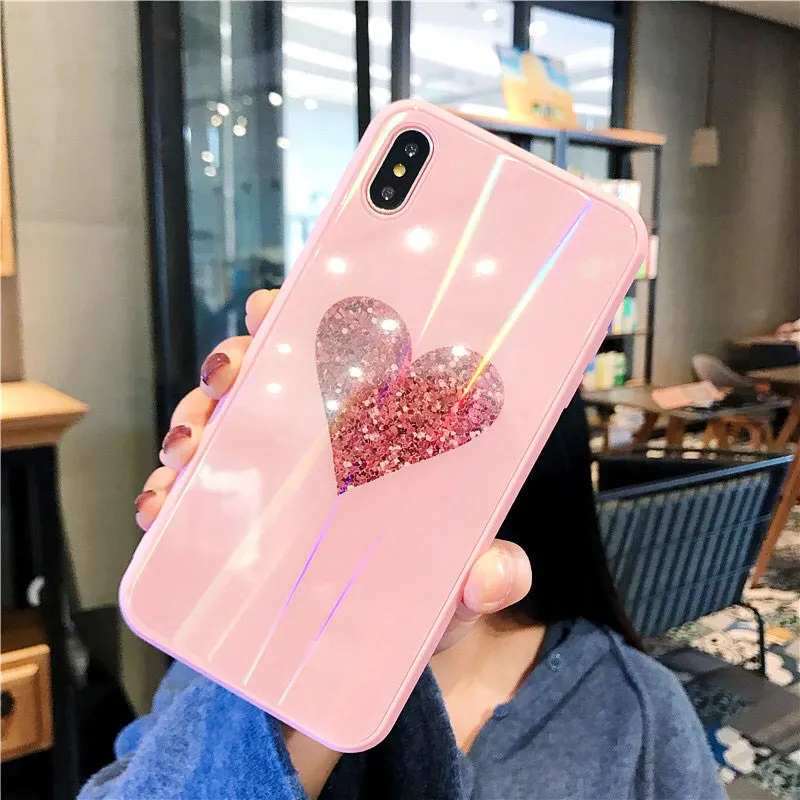 FQYANG класса люкс Мрамор чехол для iPhone X XS MAX XR Стекло 8 P 7 6 6SP Жесткий Чехол S розовый