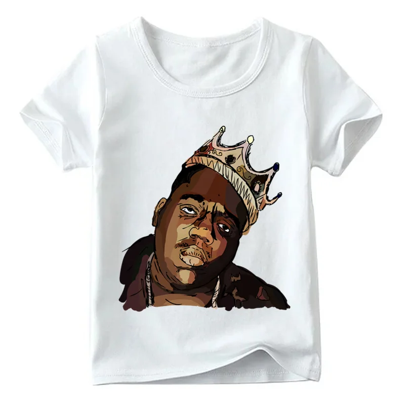 White E Америки хип-хоп рок звезда Notorious Big дизайн футболка летние футболки для детей Одежда для мальчиков и девочек Повседневная футболка, HKP456 - Цвет: White E