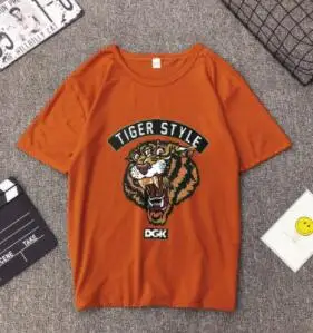 Новая модная футболка женская сезон: весна-лето принт тигра короткий рукав для