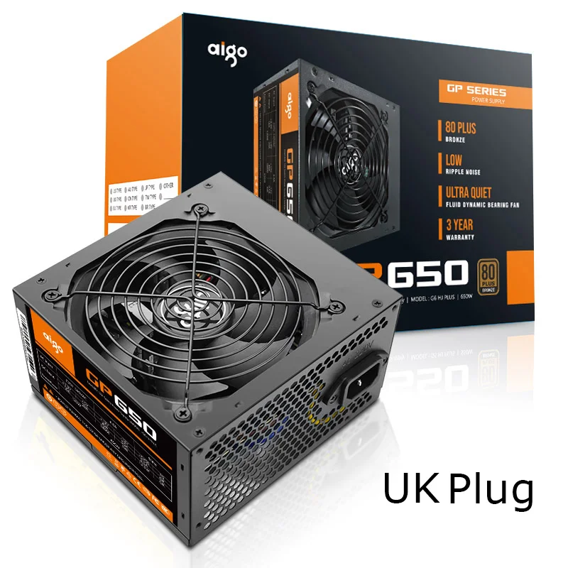 Aigo 650 Вт компьютерный блок питания ATX mini psu itx 80 plus Bronze UK Plug Active Flex ITX PC power 12 В питания