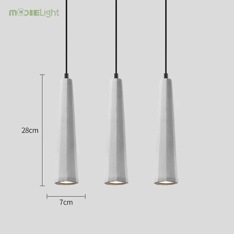Dia 7cm 3 heads Скандинавское креативное сочетание кафе бетонный подвесной светильник Современный короткий DIY домашний Декор Гостиная E27 лампа подвесной светильник - Цвет корпуса: Dia 7cm 3 heads
