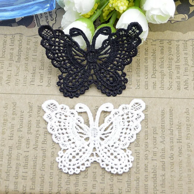 

100pcs Hot sale Embroidery Pattern Lace Applique Patches Mesh Trim For Garment Accessories Decoration Sew On Guipure Lace Fabric