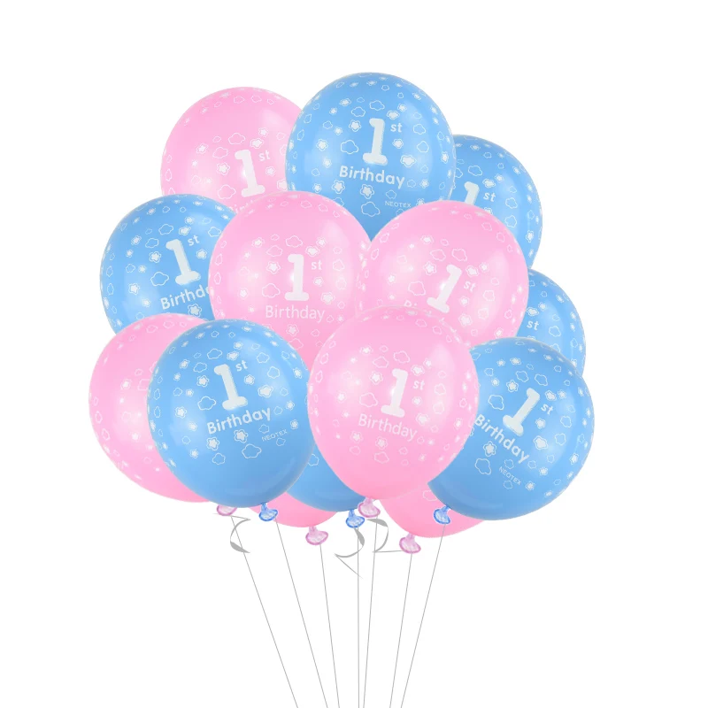 Латексные воздушные шары на первый день рождения для мальчиков и девочек