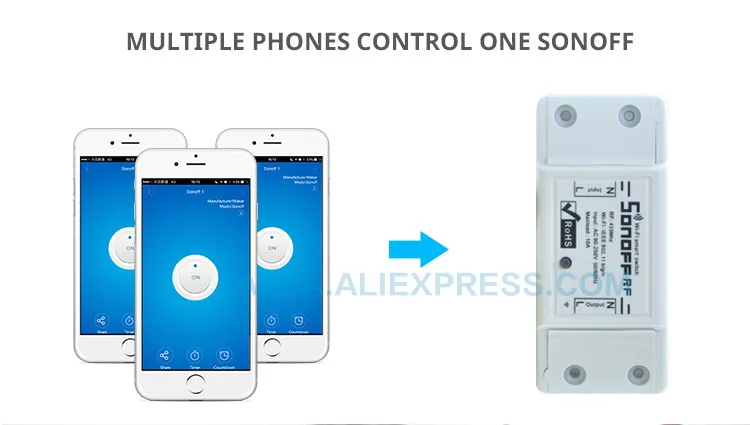 Sonoff модули для автоматизации умного дома беспроводной Wifi переключатель реле IOS Android diy беспроводной пульт дистанционного управления itead dc90-250v 10a 3 шт