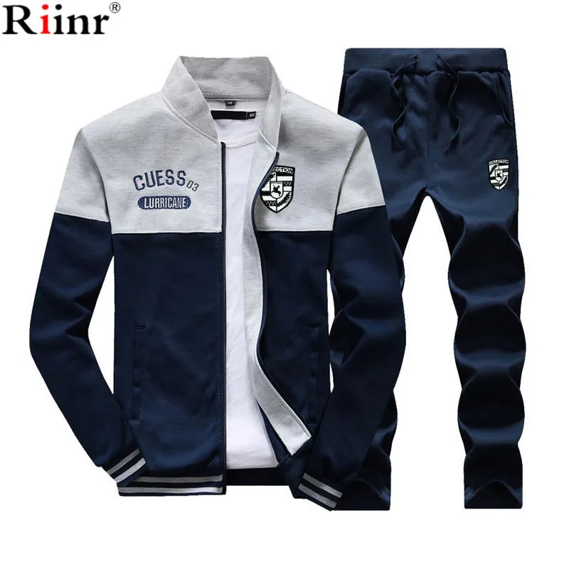 Riinr 2018 Мода Новое поступление спортивный костюм для мужчин весна и осень