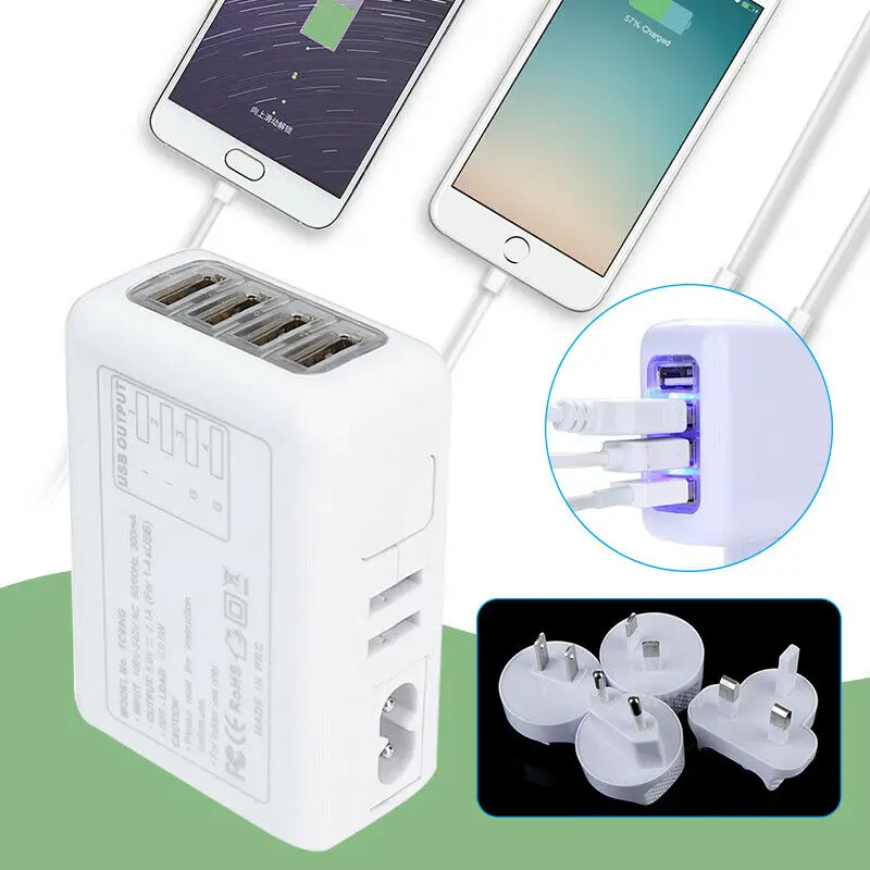 USB зарядное устройство 4USB порты Максимальная Быстрая зарядка настольного