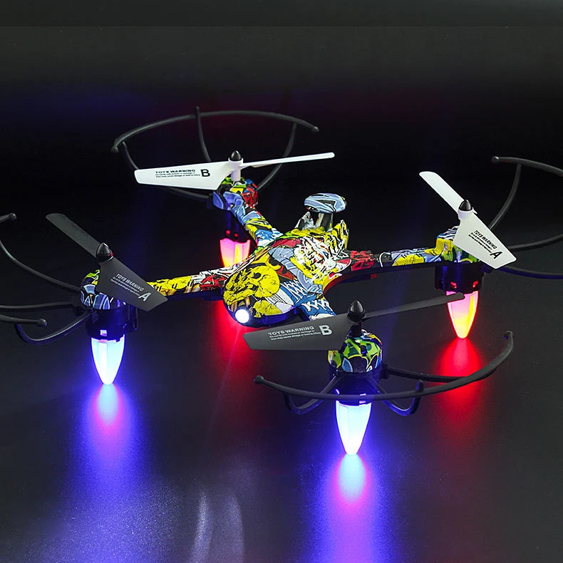 2,4 ГГц wifi FPV RC вертолет граффити Дрон с светодиодный подсветкой профессиональный Квадрокоптер для детей подарок