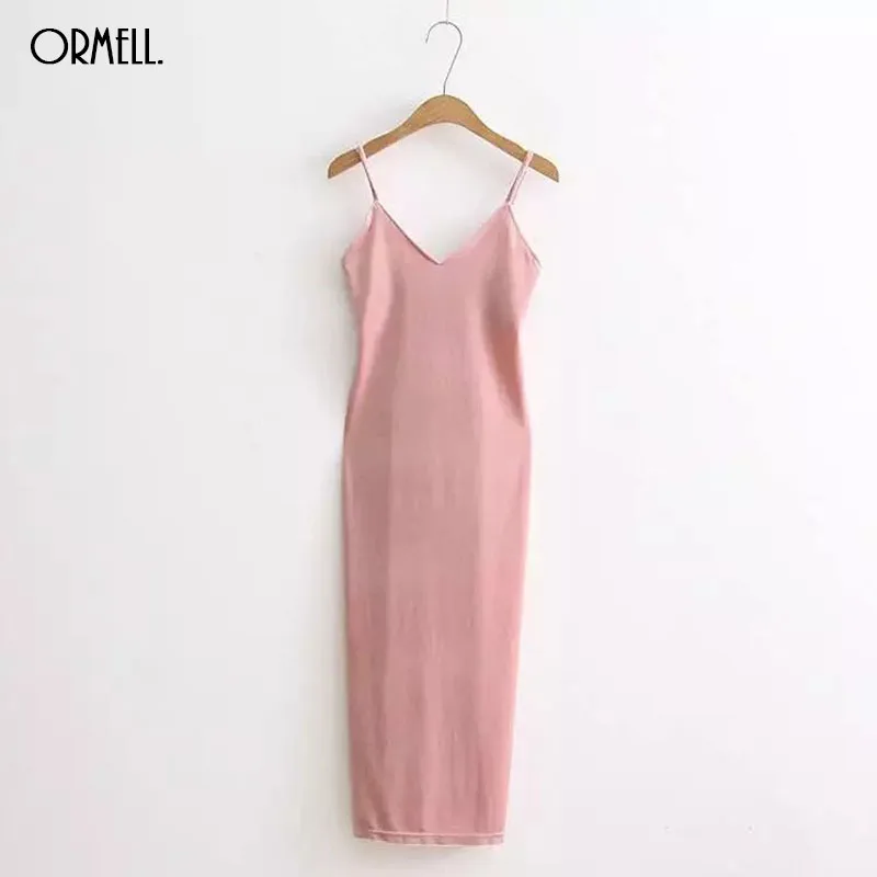 Женское бархатное платье ORMELL осенне зимнее облегающее с разрезом элегантное