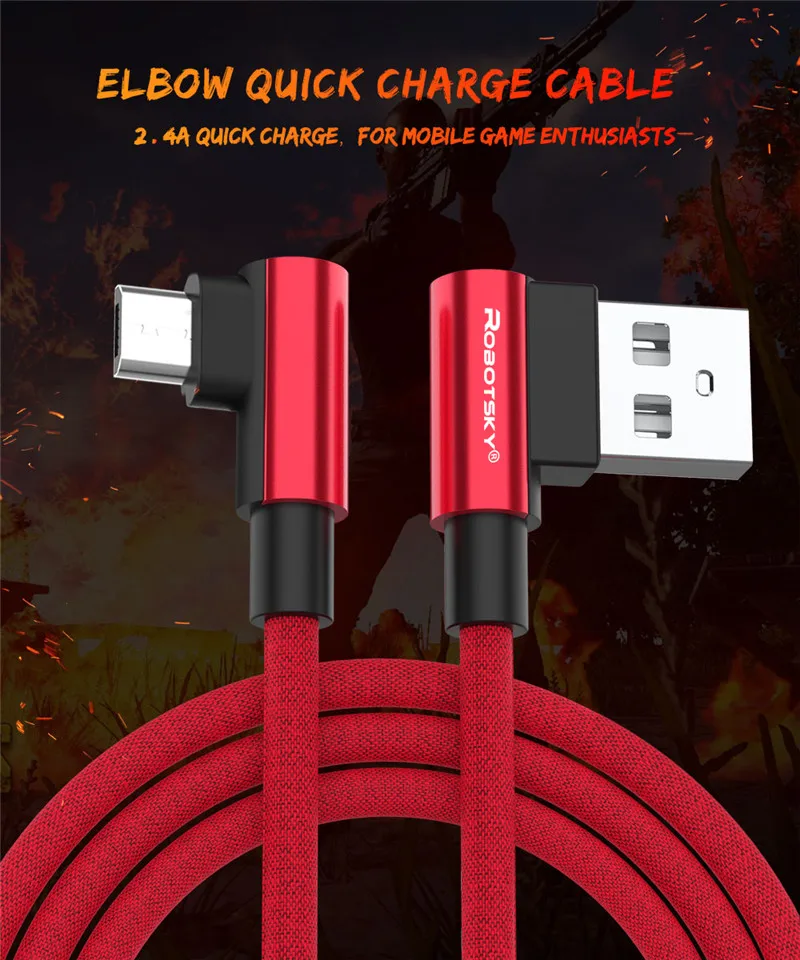 2.4A Micro USB 90 градусов кабель для быстрой зарядки нейлоновая оплетка для мобильного телефона USB кабель для передачи данных для samsung S6 S7 Xiaomi huawei LG