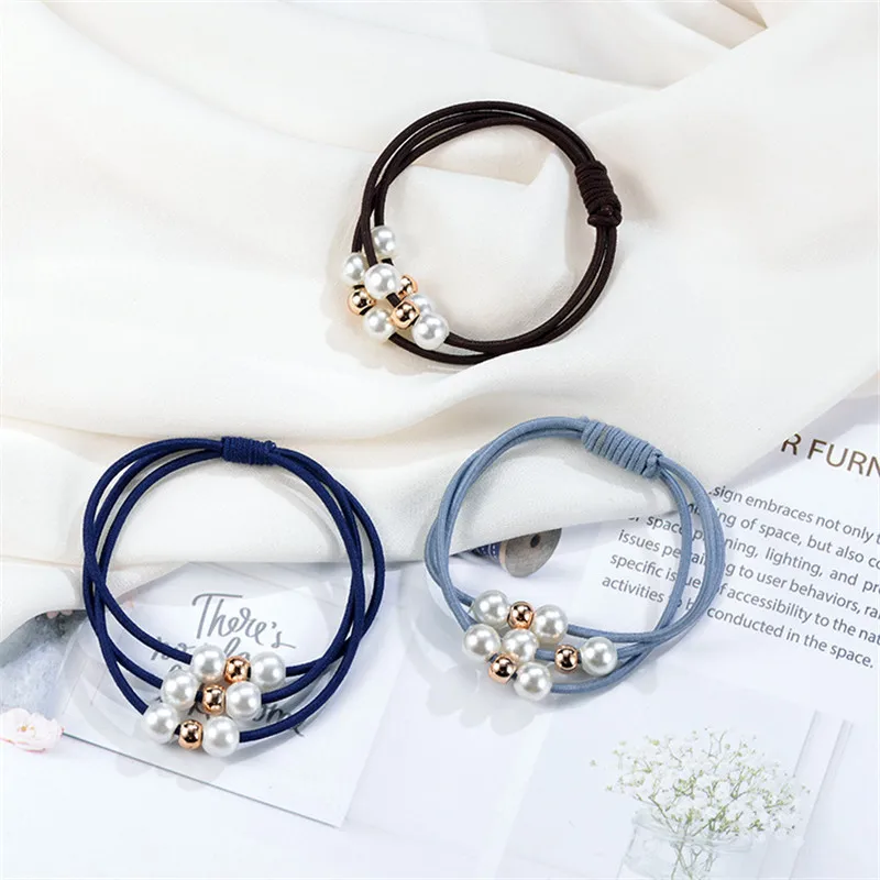 15 шт. аксессуары для волос жемчужные эластичные резинки кольцо головной убор