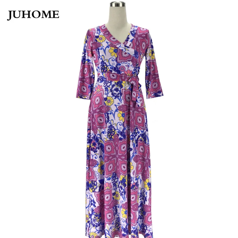 2020 длинное платье с цветочным принтом осеннее макси женская одежда в стиле хиппи