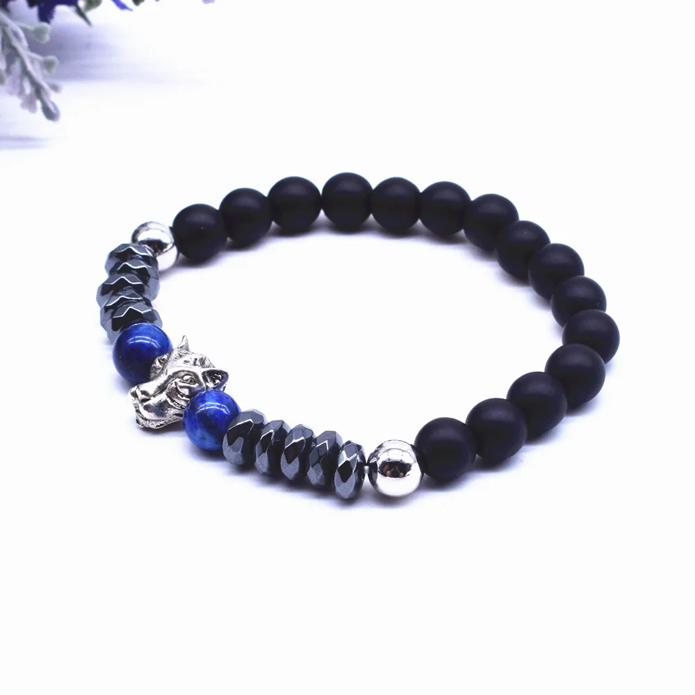 Новый браслет в виде головы собаки животном стиле для мужчин и детей с синими