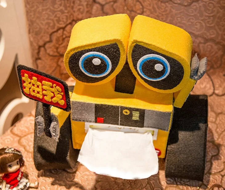 Творческий плохой робот стильная тканевая коробка из фетра DIY Материал посылка