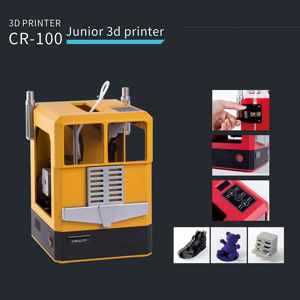 Creality 3D CR-100 компактный размер настольный 3d принтер Полностью Собранный 100*100*80 мм размер печати автоматическое выравнивание с пультом дистанционного управления