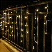 Luces navideñas para decoración al aire libre, cortina led de 5 metros de caída de 0,3-0,5 m, cadena de luces de carámbano, fiesta de boda de Año Nuevo, guirnalda de luz