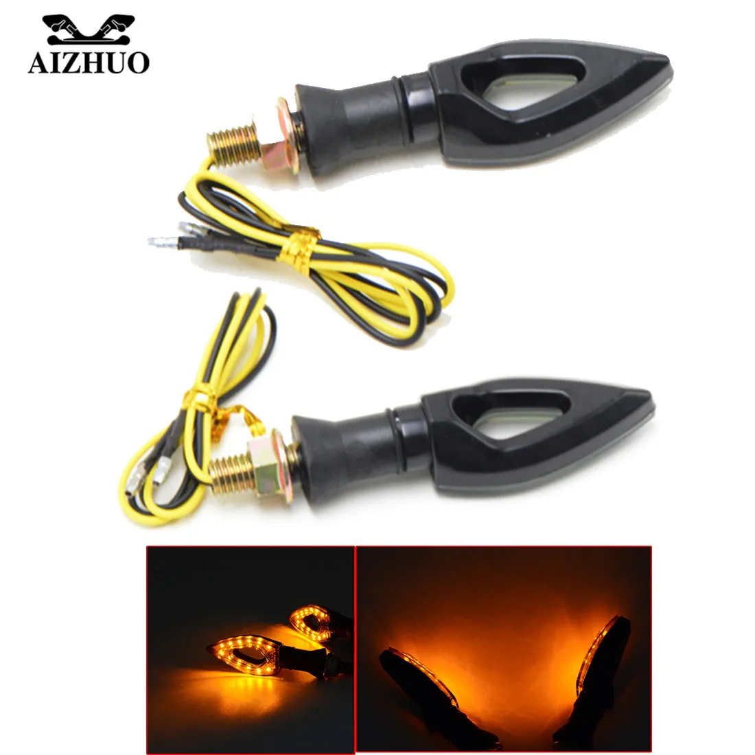 1 пара универсальные мотоциклетные указатели поворота светильник s Янтарный 12