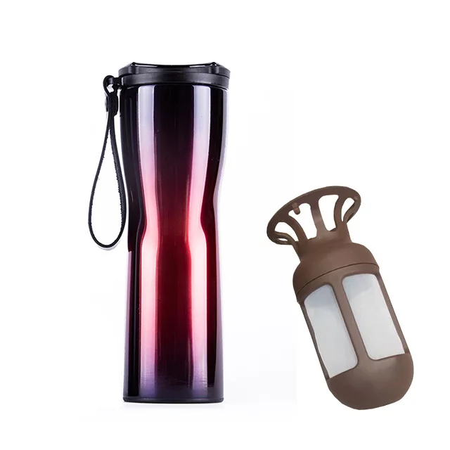 purple with filter Xiaomi Mijia Kiss Fish Термокружка Из Нержавеющей Стали для воды чувствительный датчик температуры с кофейником 430 мл - Цвет: purple with filter