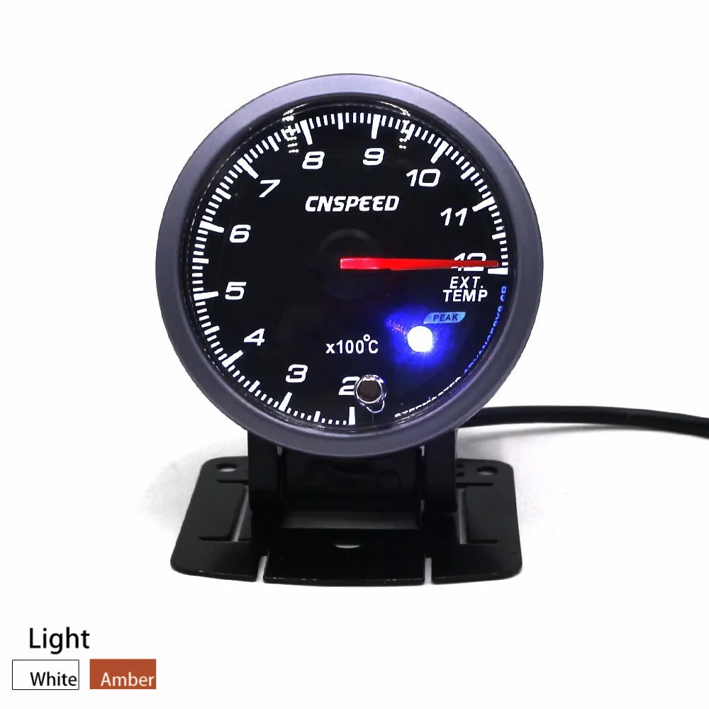 Exhaust temp gauge CNSPEED 2," 60 мм Датчик наддува выхлопных газов датчик температуры автомобиля давление масла Температура воды Температура масла напряжение белый - Цвет: Exhaust temp gauge