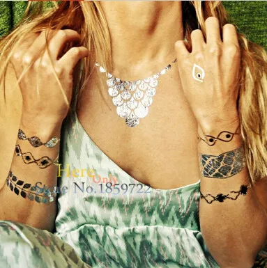 1 шт. дизайн Совы Золотая вспышка металлические водостойкие татуировки перо