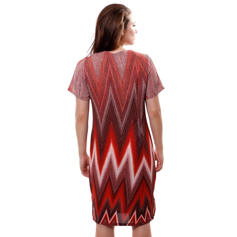 BFDADI Новая Мода 2016 Лето Ретро Вскользь женщин Платье 3/4 Рукав Геометрическая