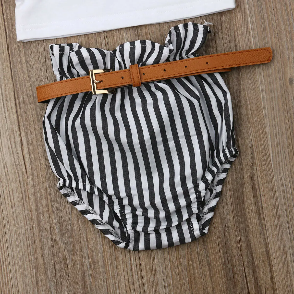 Новинка 2 шт. летняя одежда для маленьких девочек топ футболки + шорты в полоску