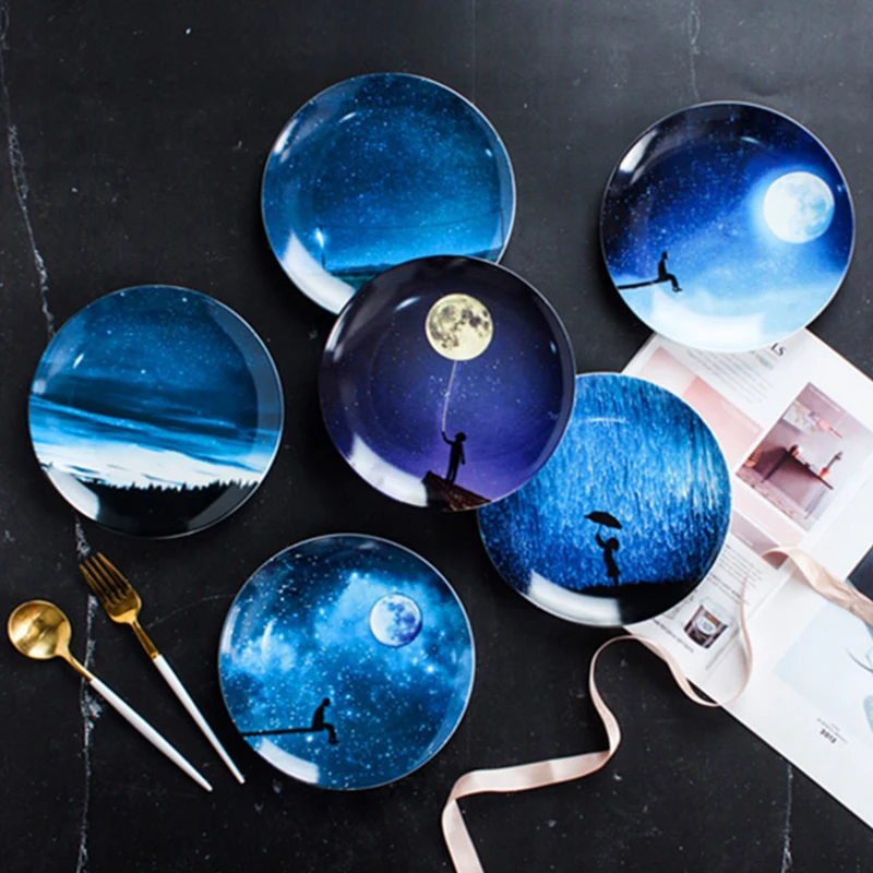 1 шт. тарелка для десерта в европейском стиле фарфоровая посуда керамическая