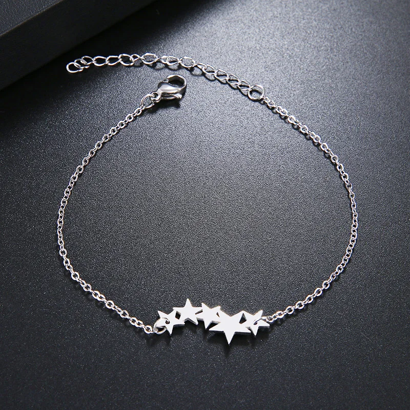 DOTIFI Stainless Steel Bracelet For Women Gold And Silver Color Delicate pentagonal Pulseira Feminina Lover's Engagement Jewelry