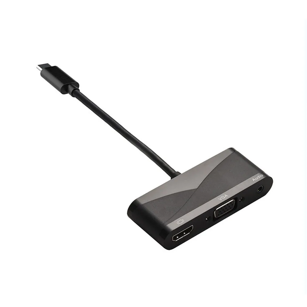 YKSO USB C Тип к HDMI VGA 3 5 мм аудио адаптер в 1 Thunderbolt Порты и разъёмы совместимы + 2 0