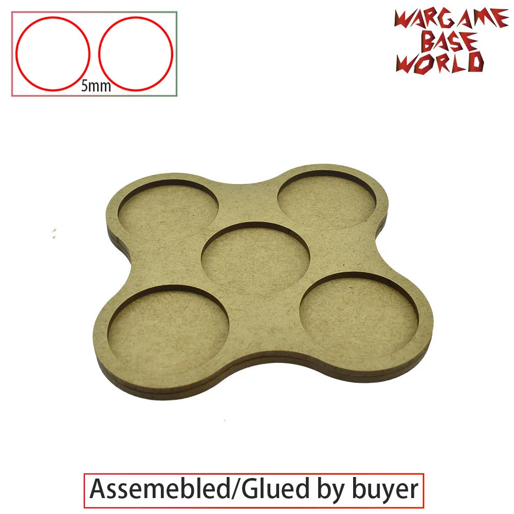 5mm distance Wargame Base World-Movement Tray-5 цоколей 40 мм круглой формы звезды МДФ - Цвет: 5mm distance