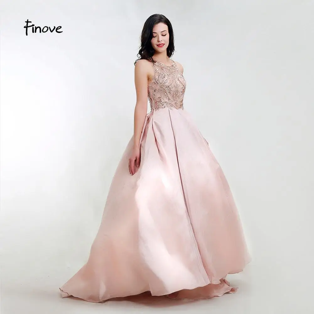 Finove Роскошные платья цвета шампань для выпускного вечера 2020 Robe de soiree с О образным