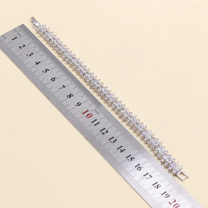 Белый Пресноводный Кубический Цирконий 925 Серебряный женский ювелирный набор