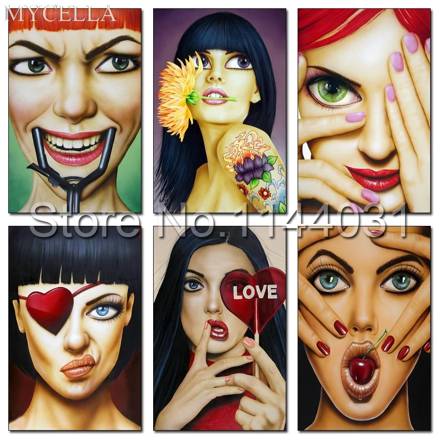 

MYCELLA сексуальные губы, полная Алмазная вышивка, Мультяшные большие глаза, бриллиантовая живопись «сделай сам», вышивка крестиком, подарок д...