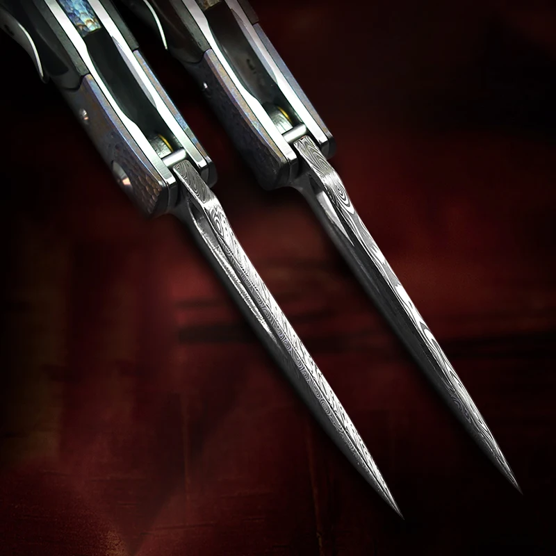 Турен-шведский порошок Дамасская сталь складной нож 60HRC выживания охотничьи