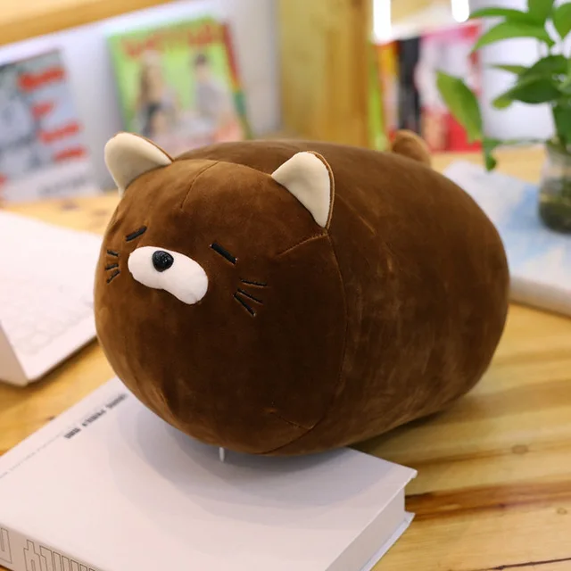 Шоколад 1pc 40/50cm Cute Fat Cat Plush Toy for Children Girls Soft Animal Cartoon Pillow Cushion Stuffed Lovely Kids Birthyday Gift - Цвет: Шоколад