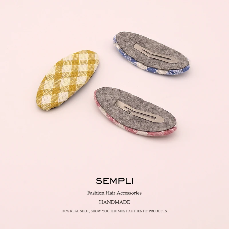 Заколка для волос Sempli в клетку женская Милый хлопковый зажим заколка-Боб