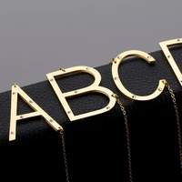 a z letter charm gold s zircon capital letter pendant chain necklace women stainless steel trendy jewelry best friend gift